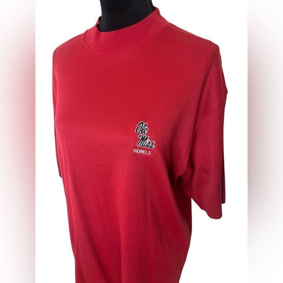 VINTAGE CUTTER & BUCK OLE MISS REBELS RED T-SHIRT MENS SIZE LARGE - Picture 5 of 7